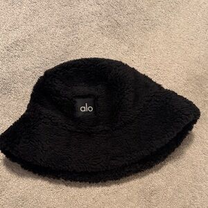 ALO Yoga Black Fuzzy Bucket Hat